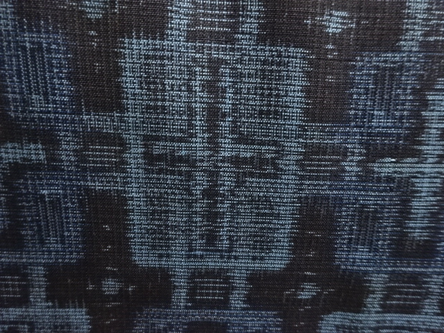 JAPANESE KIMONO / ANTIQUE KIMONO / SILK / DORO OSHIMA TSUMUGI / WOVEN SQUARE